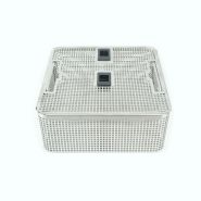 CESTA DE ESTERILIZACIÓN MEDIA TAMAÑO CON TAPA - STERICONT - 02