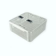 HALF SIZE STERILIZATION BASKET WITH LID - STERICONT - 01